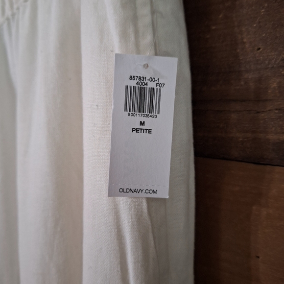 OLD NAVY Linen Blend High Rise Wide Leg Off White NWT Pants SZ MP - Picture 4 of 13